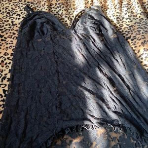 Torid 3x black sheer black rose print nite gown